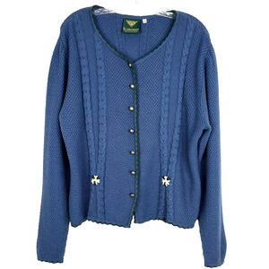 h. moser Made In Salzburg Austria Vintage Cardigan Crochet/Cable Knit Size 48